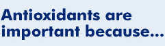 Antioxidants are important because...